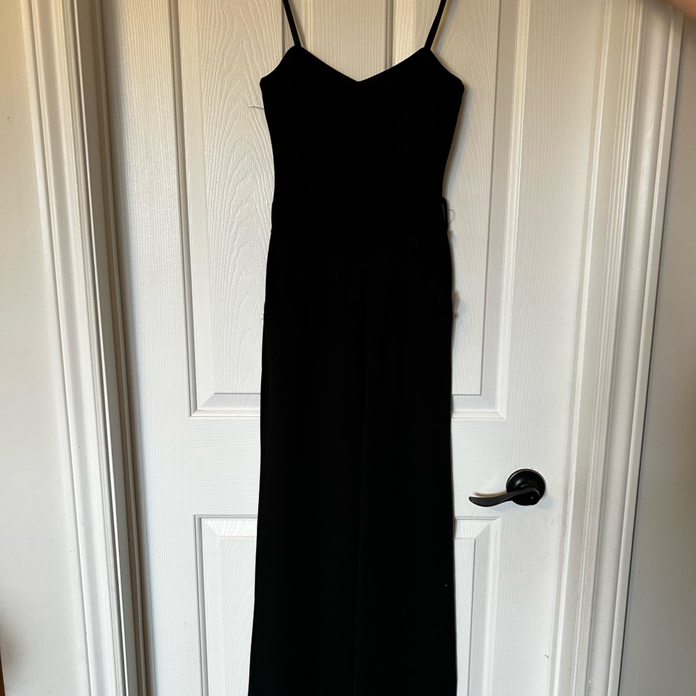 Elegant Black Spaghetti Strap jumpsuit